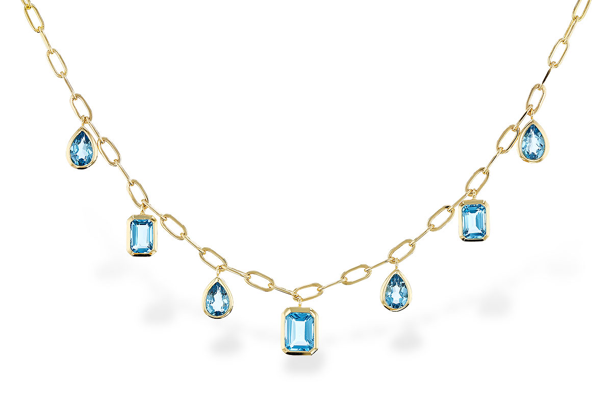 G301-85167: NECKLACE 4.10 TW BLUE TOPAZ (17")